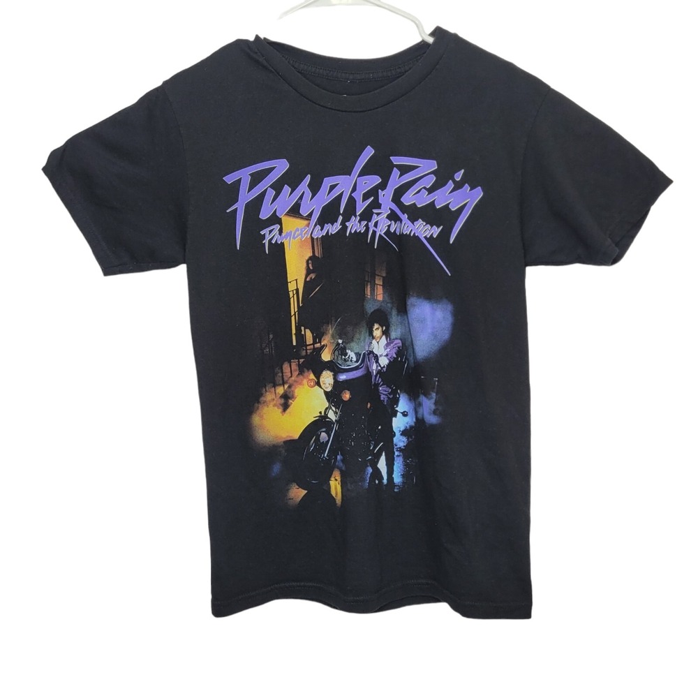 Prince Mens Sz SM Black Purple Rain‎ Revolution Motorcycle Band Tour Concert